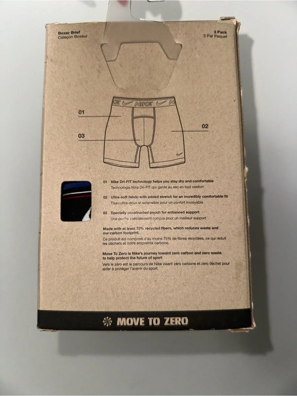 Nike Dri-FIT Ultra Comfort Boxer Briefs - Red, Blue, Black (3-Pack)